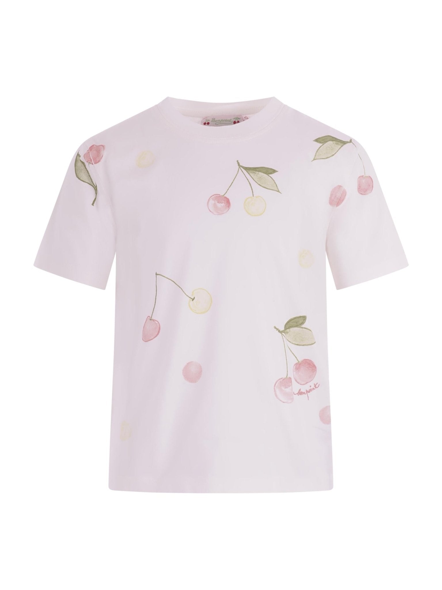 T-shirt per bambino Bonpoint bianca con stampa ciliegie - Rubino Kids