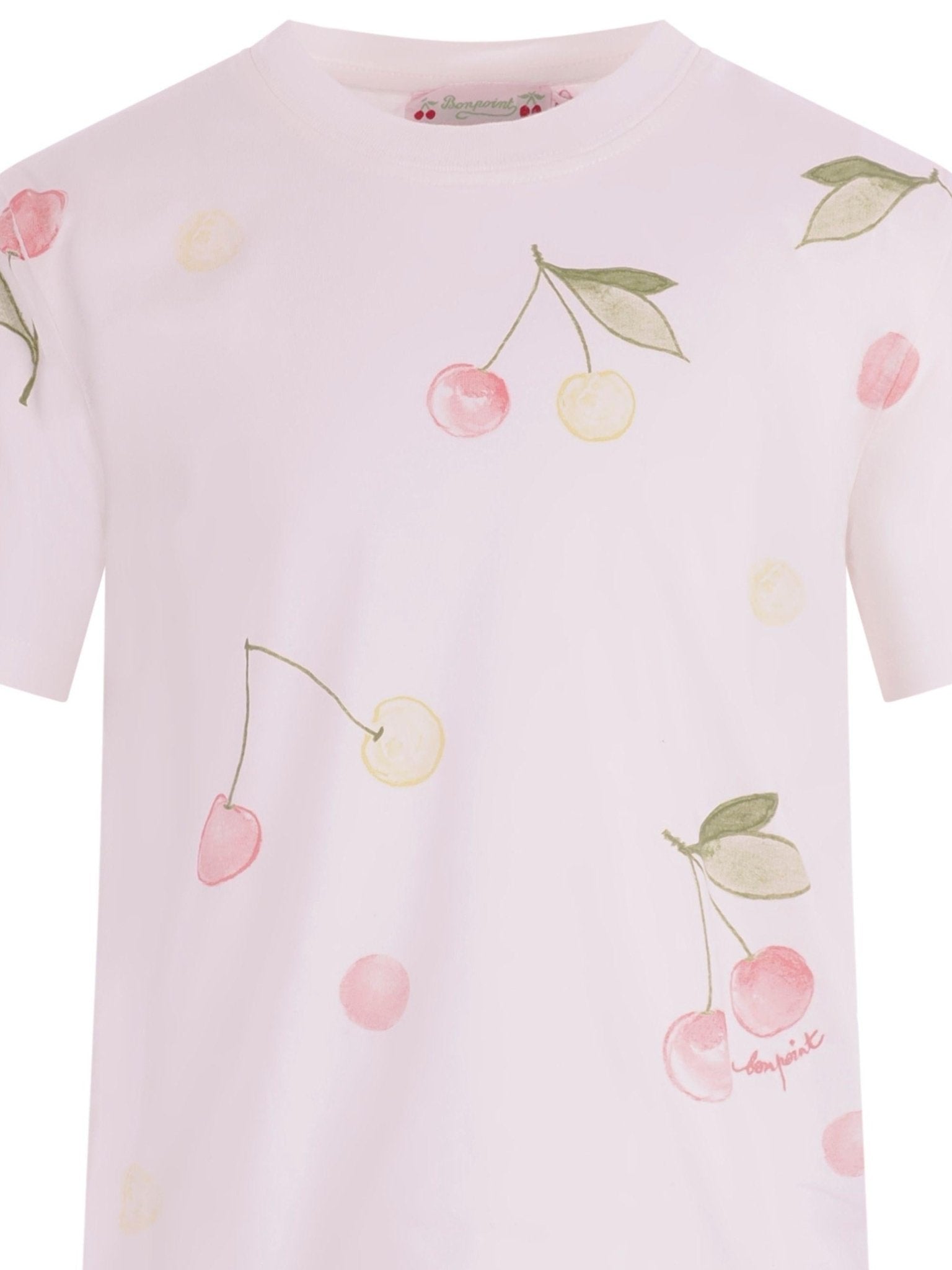 T-shirt per bambino Bonpoint bianca con stampa ciliegie - Rubino Kids
