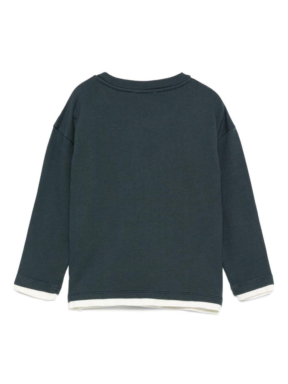 T-shirt per bambino Bonpoint verde con grafica auto sul davanti - Rubino Kids