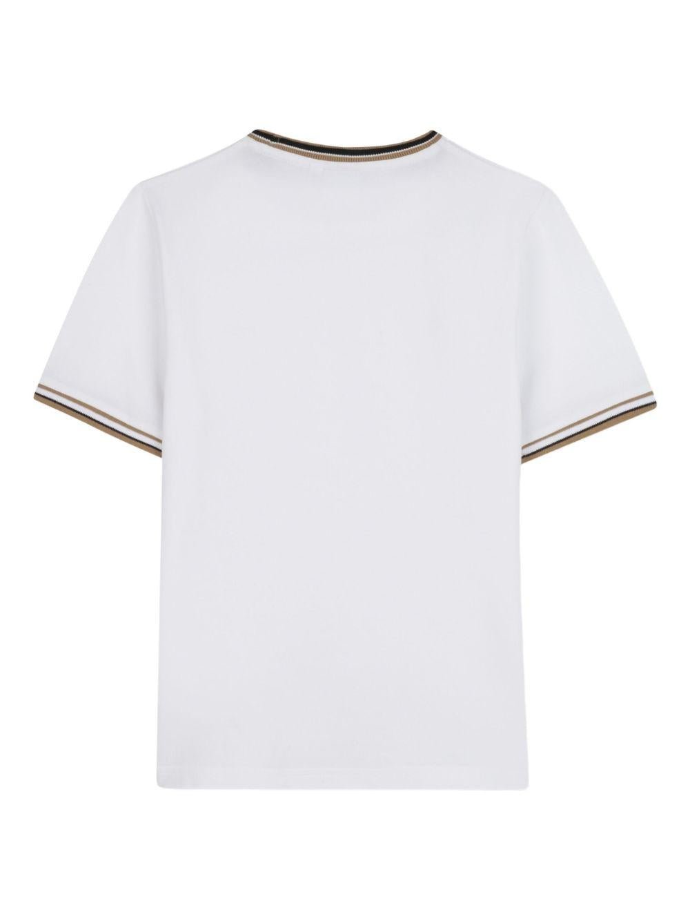 T-shirt per bambino BOSS Kids bianca con logo ricamato - Rubino Kids