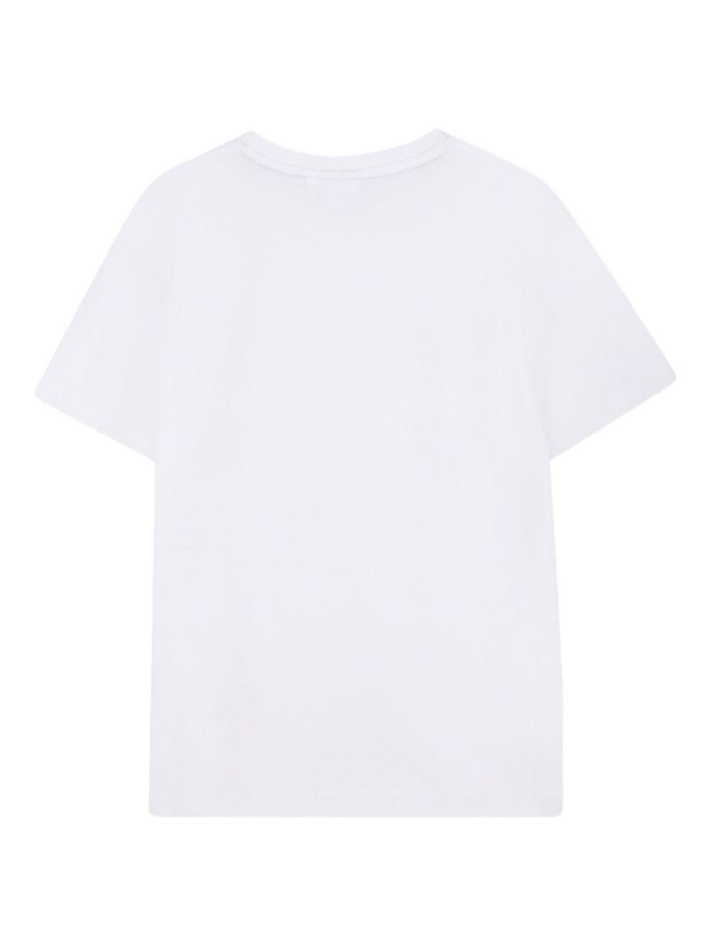 T-shirt per bambino BOSS Kids bianca con stampa con logo - Rubino Kids