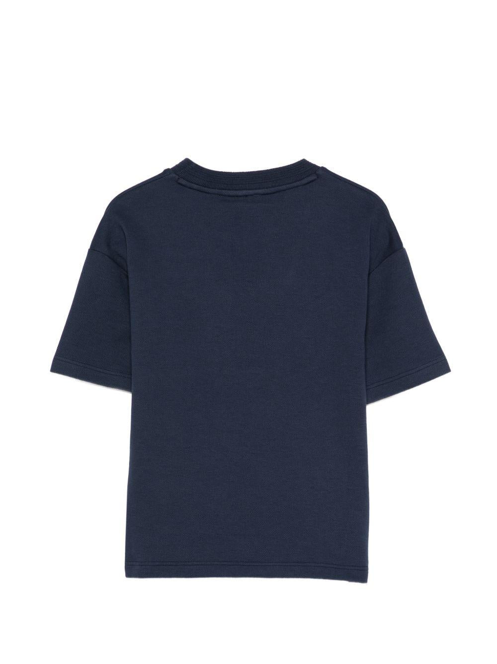 T-shirt per bambino Boss Kids blu con logo sul davanti - Rubino Kids