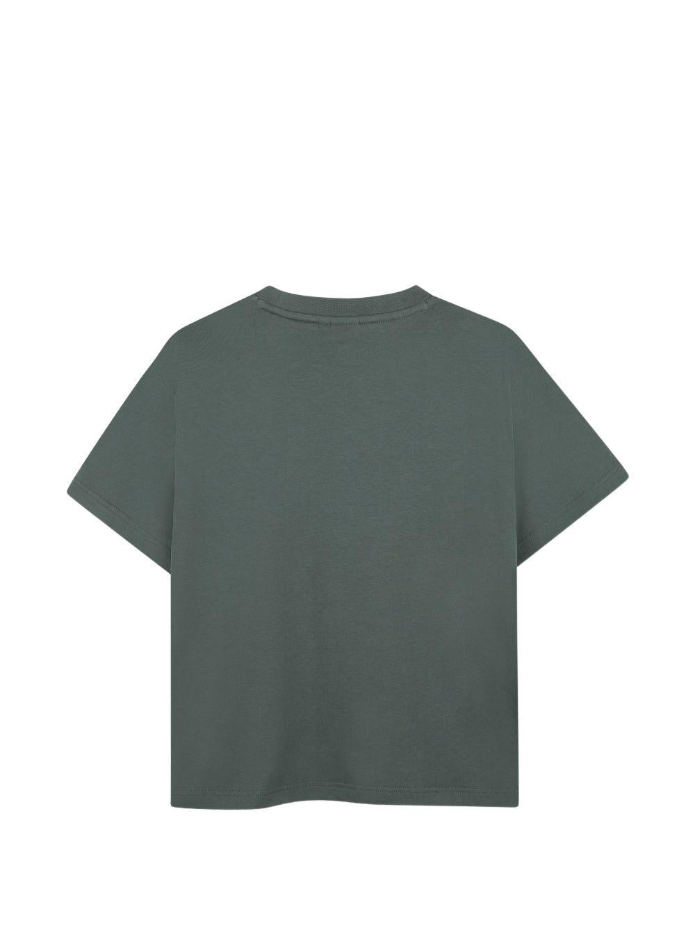 T-shirt per bambino Boss Kidswear verde con logo sul petto - Rubino Kids