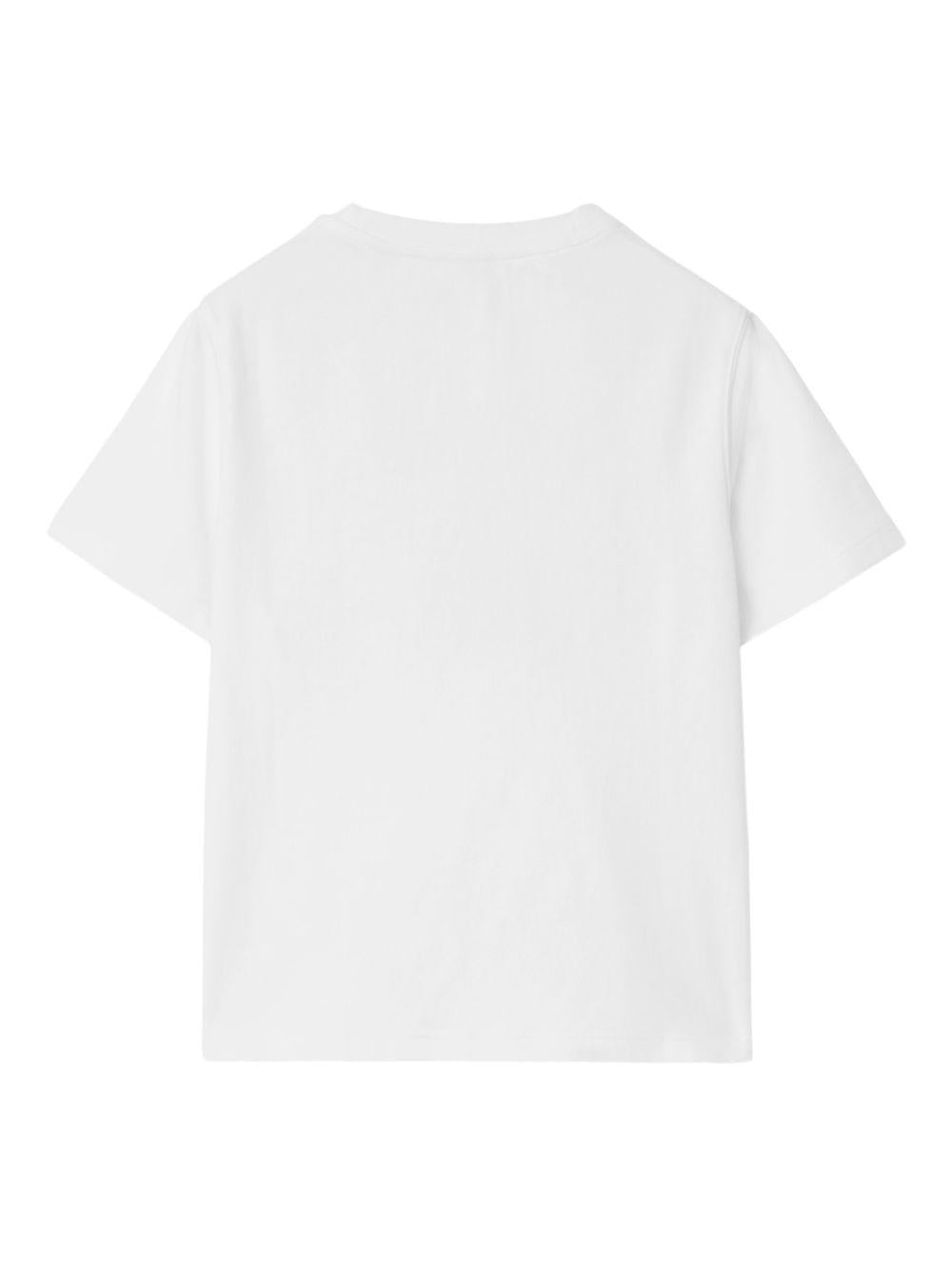 T-shirt per bambino Burberry Kids bianca con design Equestrian Knight - Rubino Kids