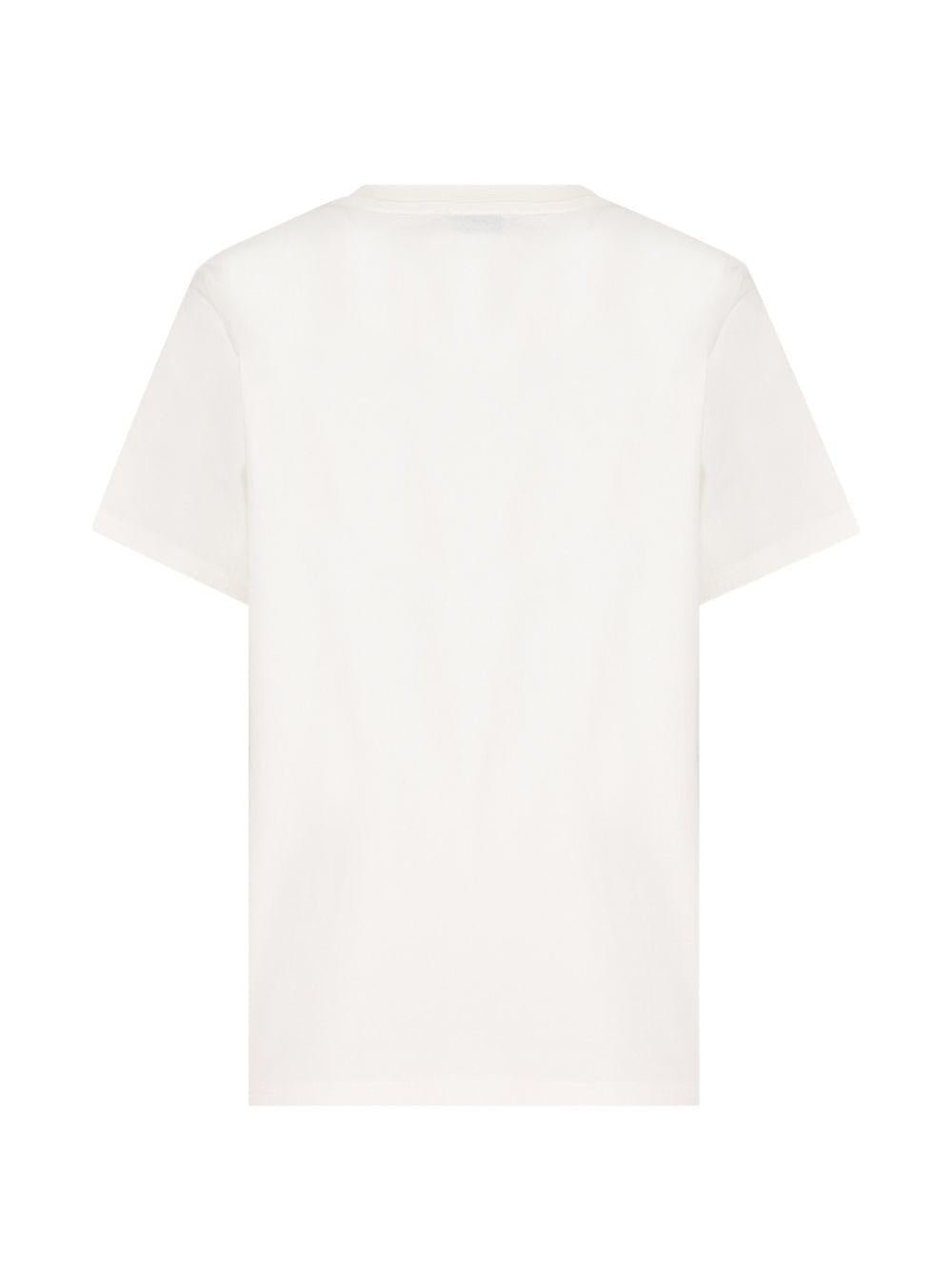 T-shirt per bambino Burberry Kids bianco con stampa orsetto - Rubino Kids