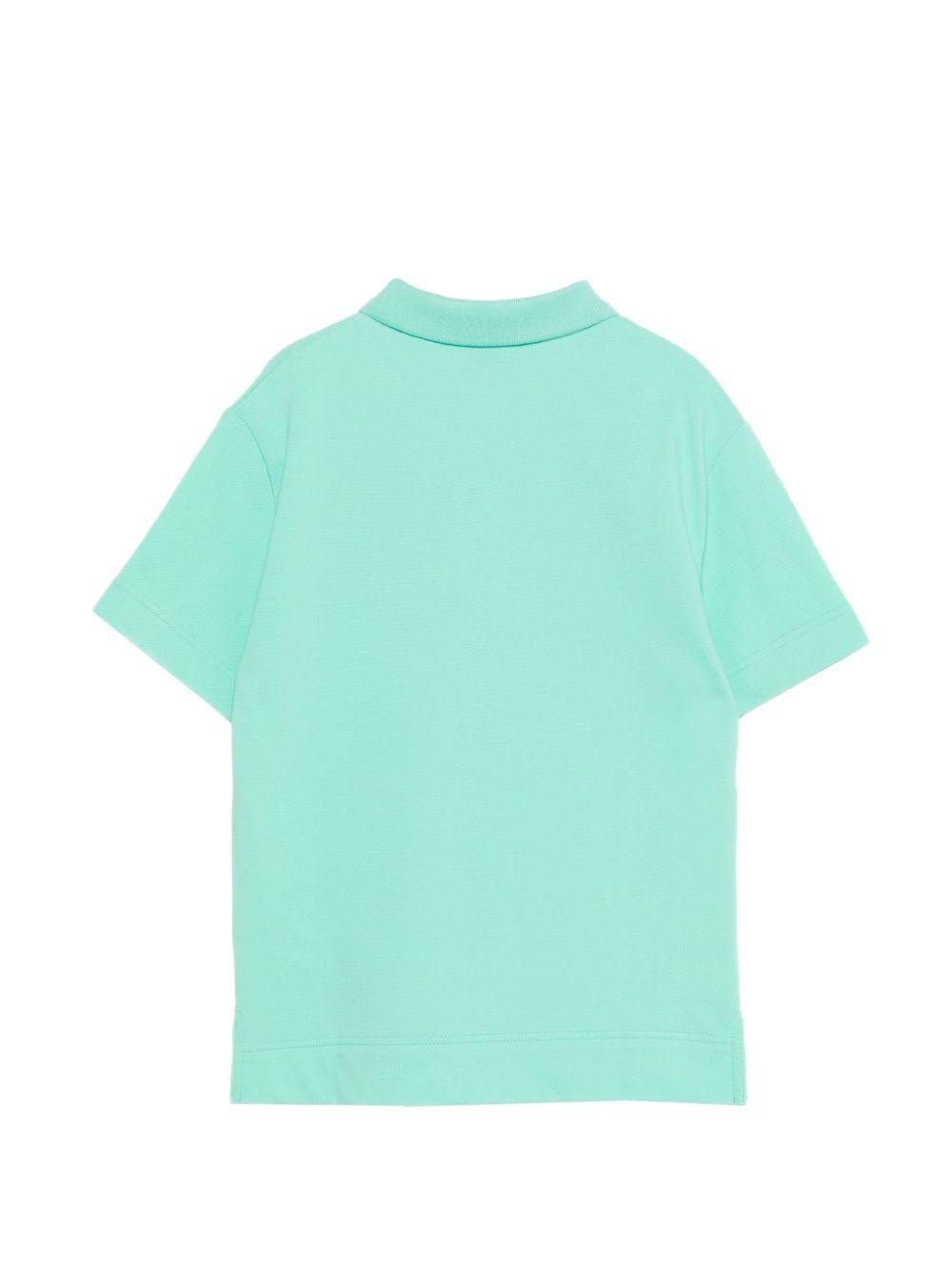 T-shirt per bambino Burberry Kids verde con ricamo Equestrian Knight - Rubino Kids