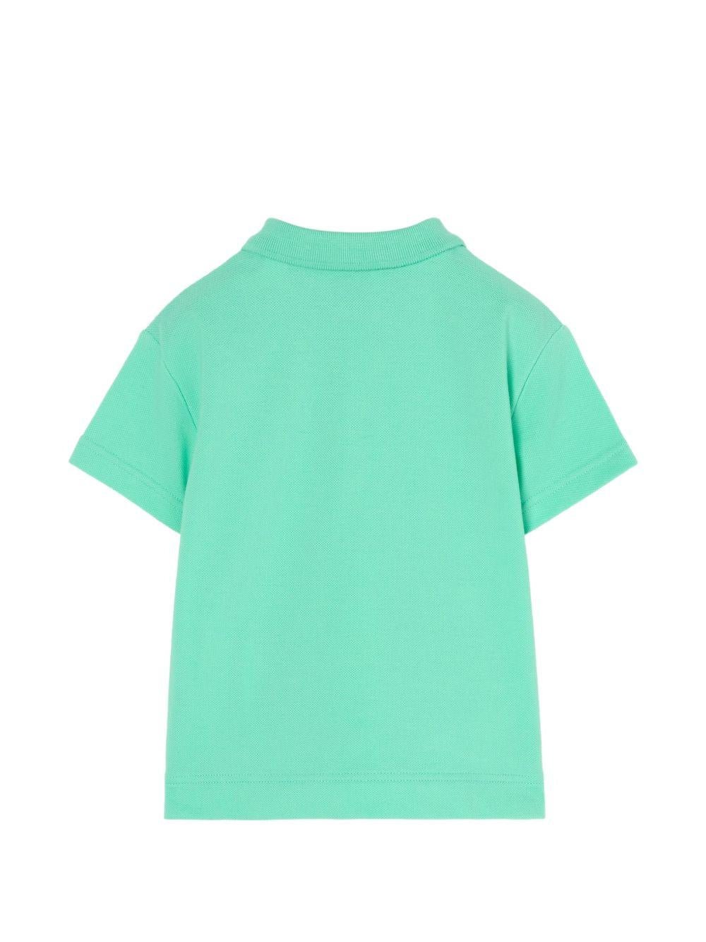 T-shirt per bambino Burberry Kids verde con ricamo Equestrian Knight - Rubino Kids