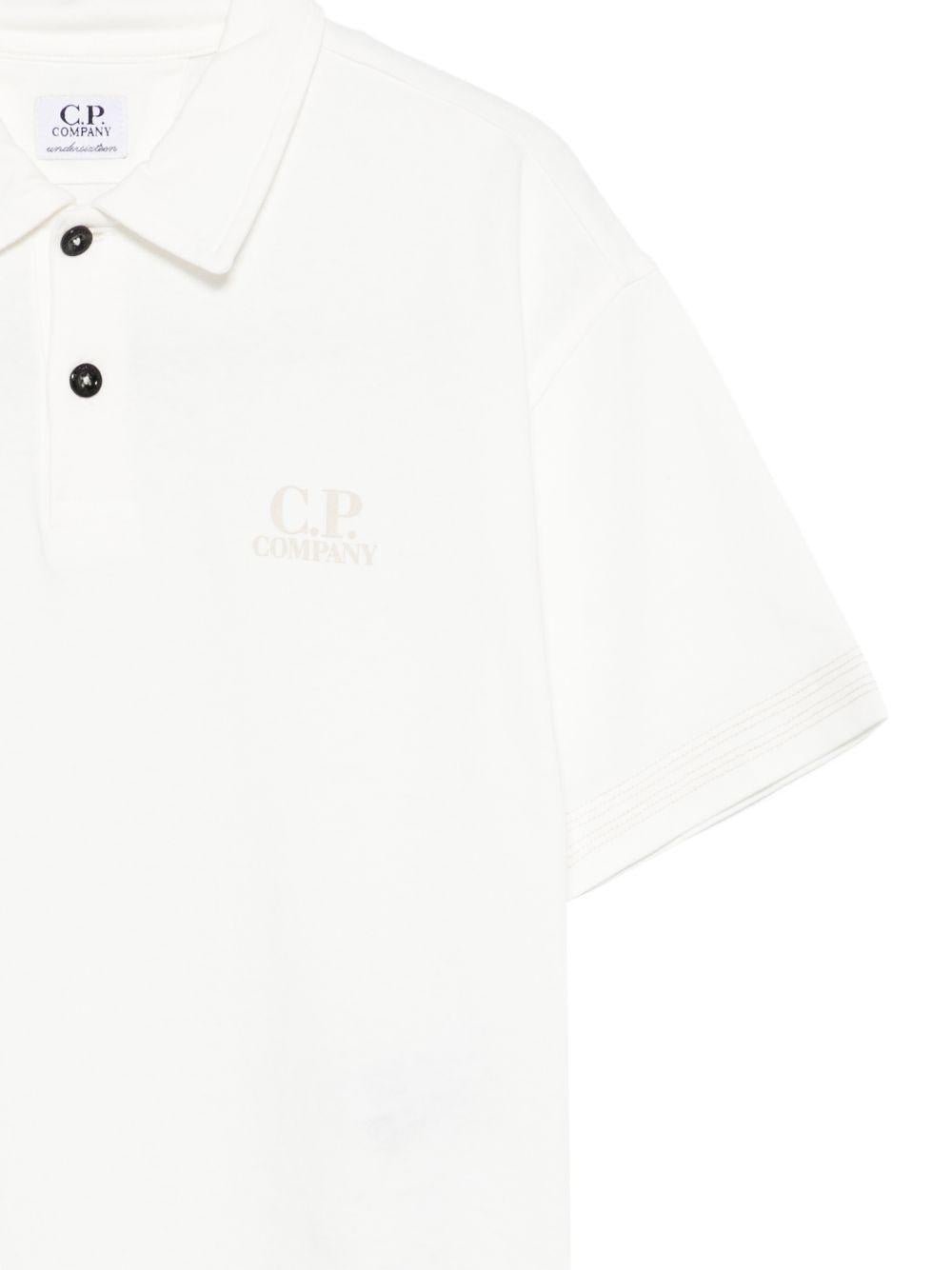 T-shirt per bambino C.P. Company Kids bianca con colletto stile polo - Rubino Kids