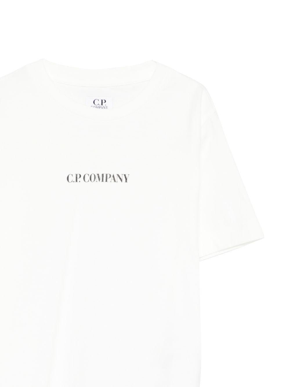 T-shirt per bambino C.P. Company Kids bianca con logo sul davanti - Rubino Kids