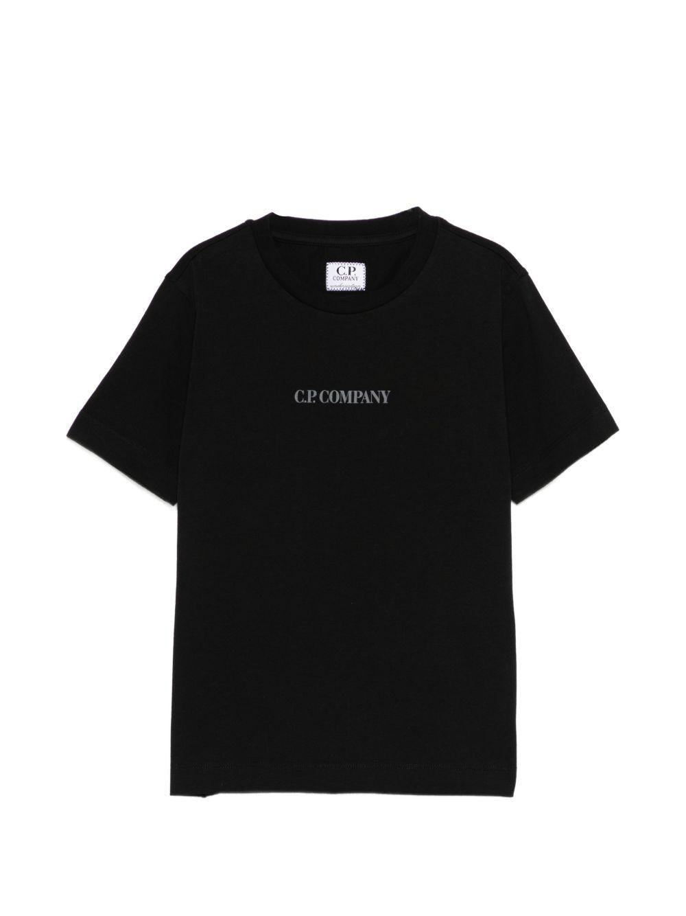 T-shirt per bambino C.P. Company Kids nera con logo sul davanti - Rubino Kids