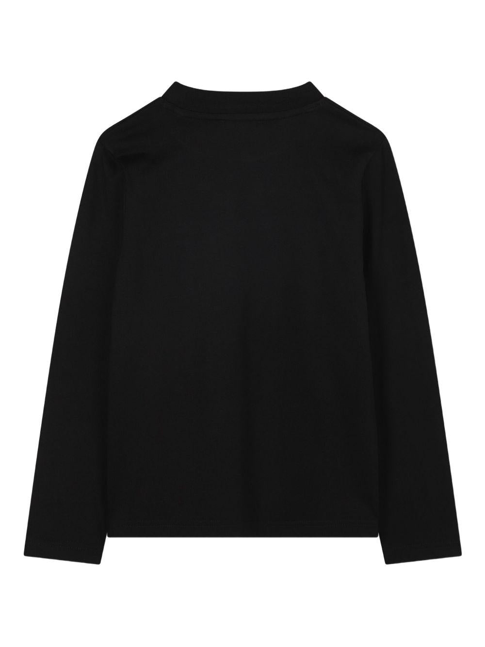 T-shirt per bambino DKNY Kids nero con logo a contrasto - Rubino Kids