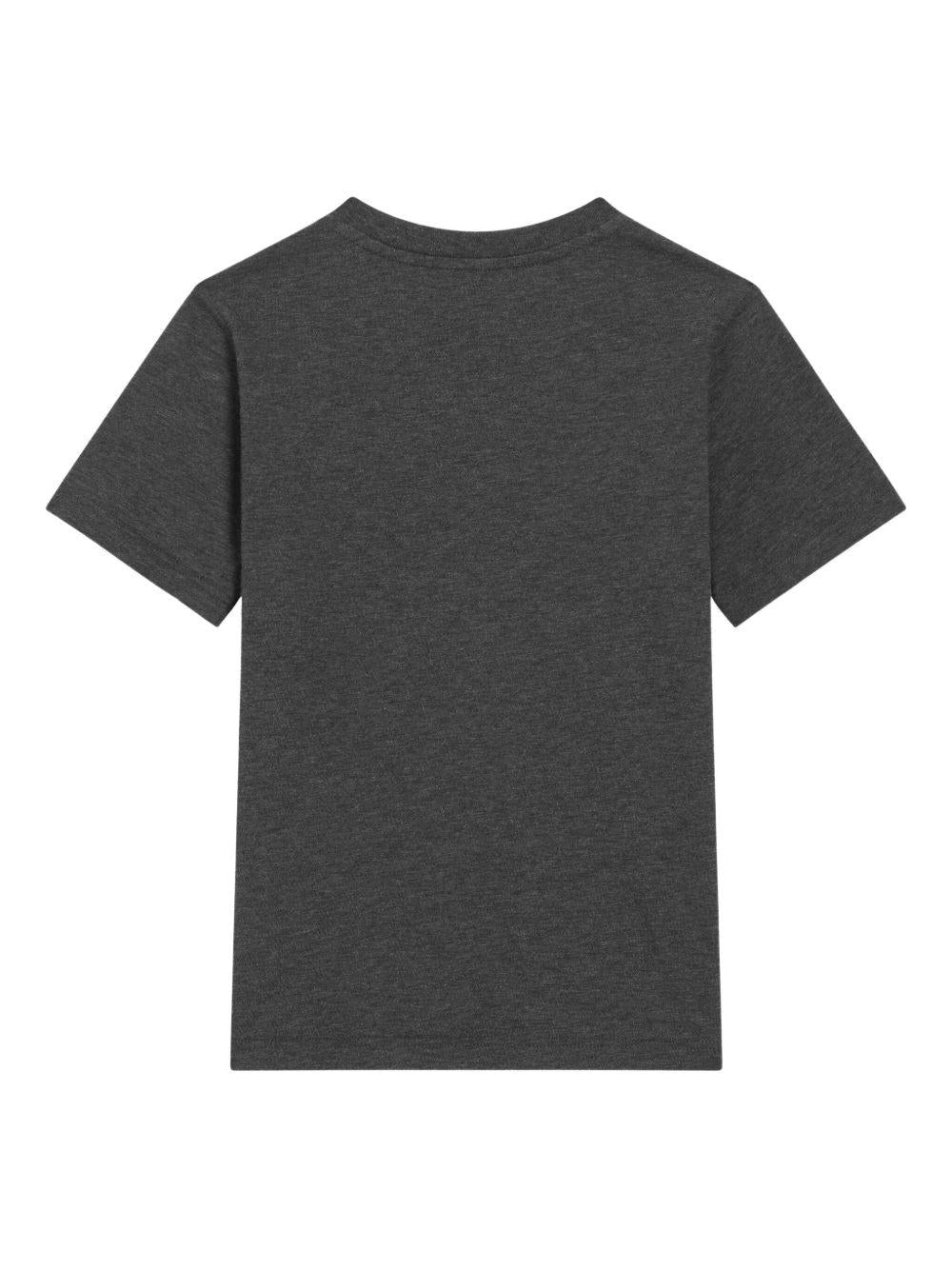 T-shirt per bambino Dolce & Gabbana Kids grigio con applicazione logo - Rubino Kids