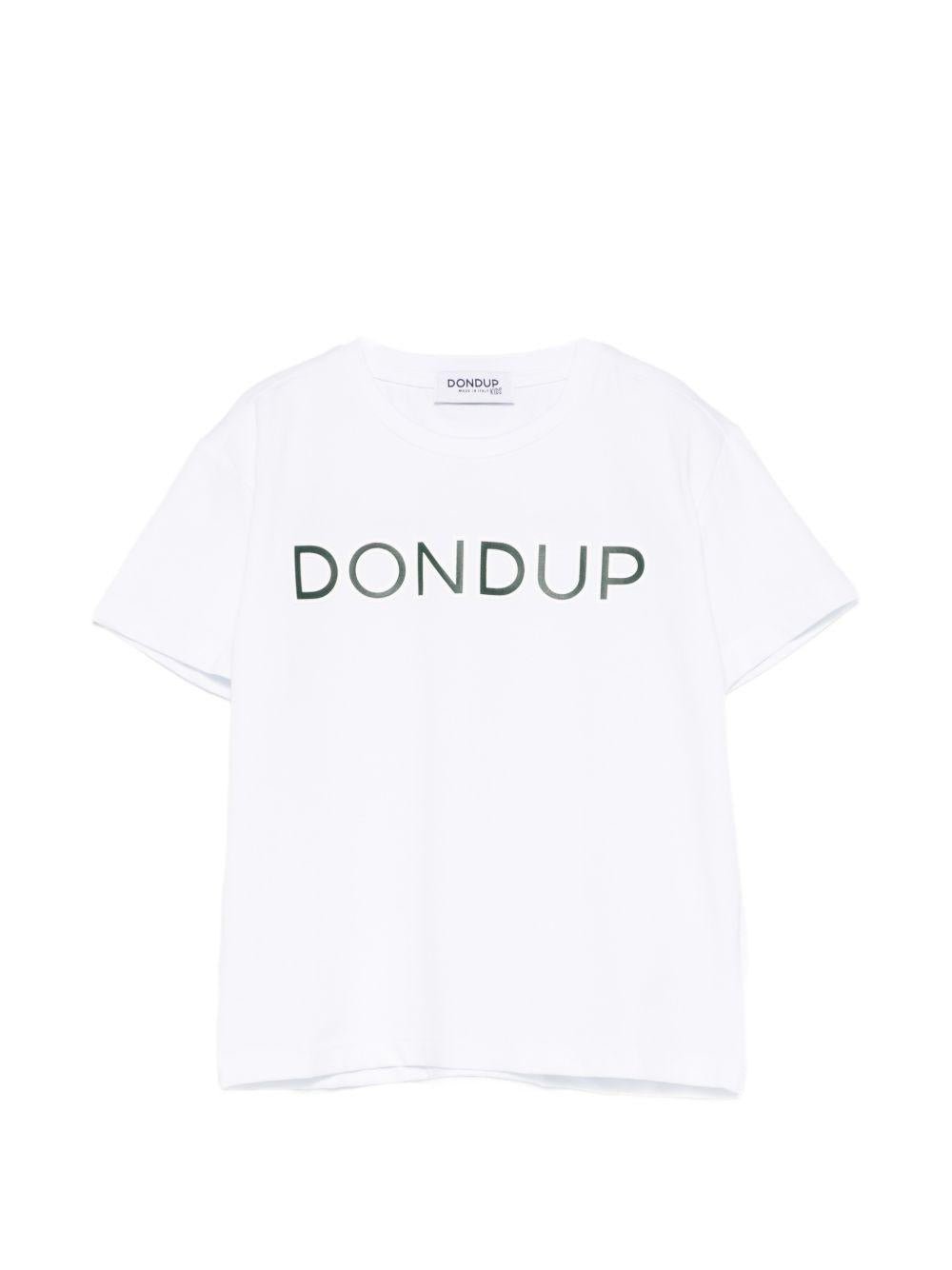 T-shirt per bambino DONDUP Kids bianco con logo sul davanti - Rubino Kids