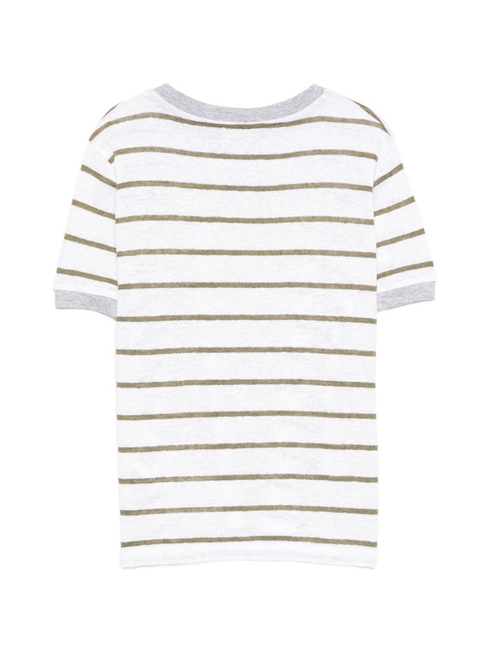 T-shirt per bambino Eleventy Kids bianca con motivo a righe - Rubino Kids