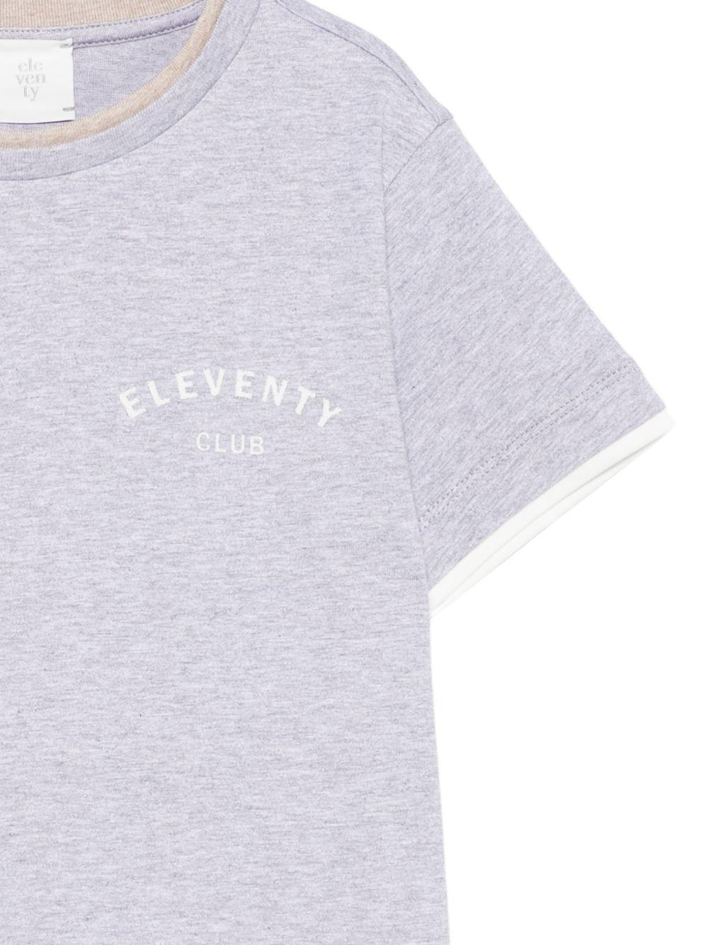 T-shirt per bambino Eleventy Kids grigia con logo sul davanti - Rubino Kids