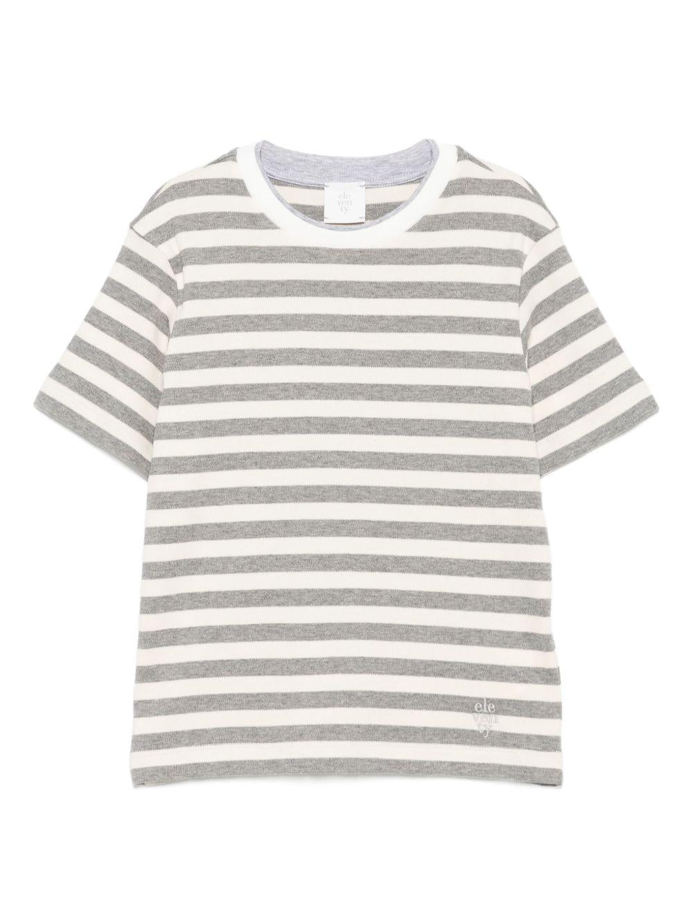 T-shirt per bambino Eleventy Kids grigia con strisce orizzontali - Rubino Kids