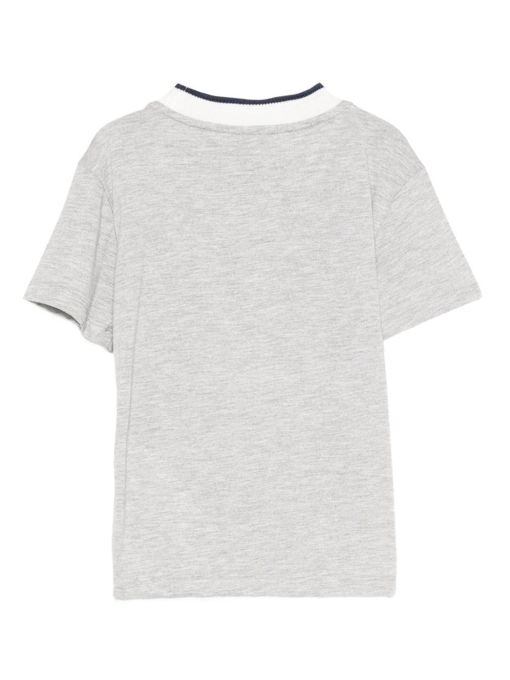 T-shirt per bambino Eleventy Kids grigio con dettaglio logo - Rubino Kids