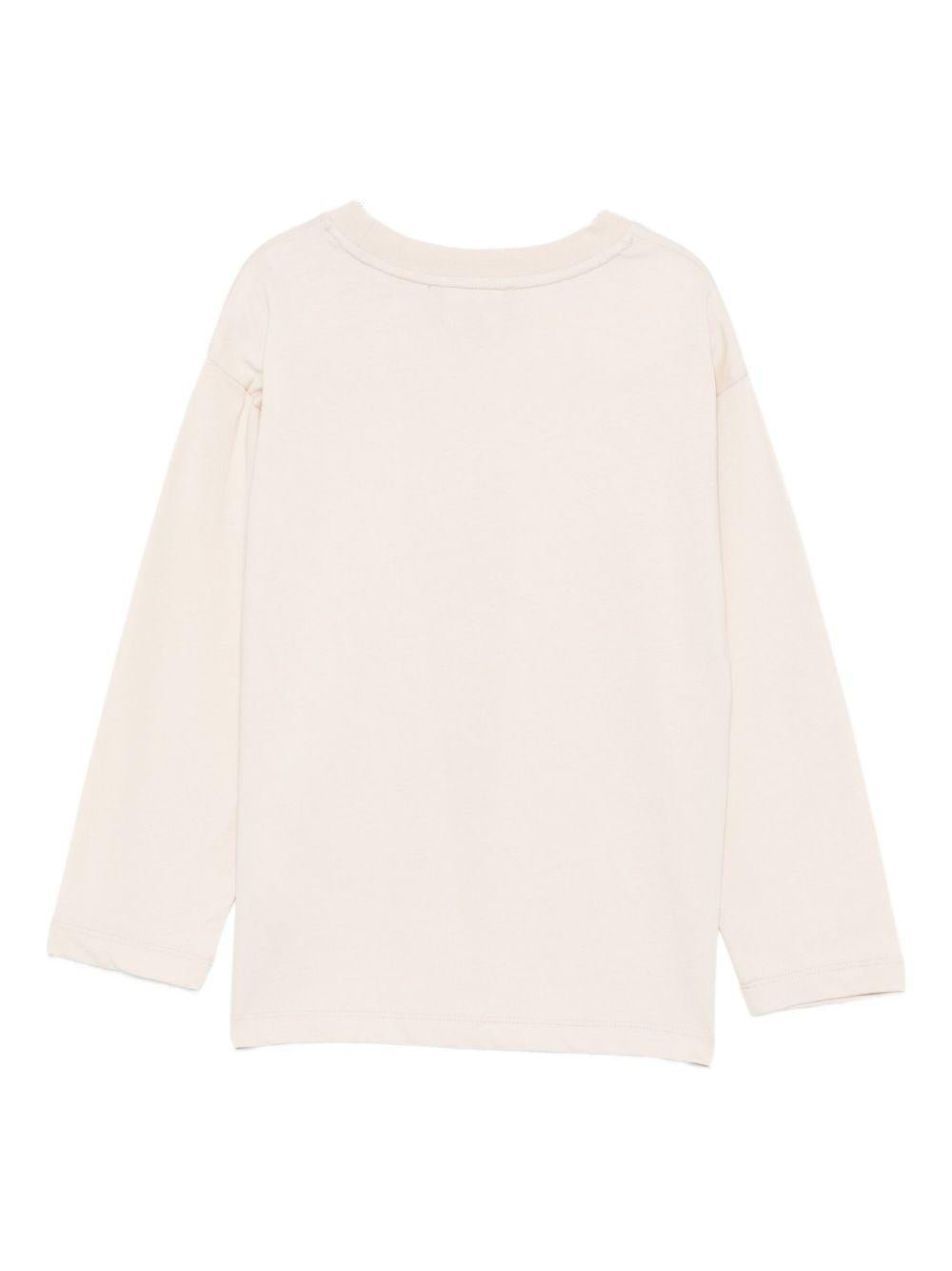 T-shirt per bambino Emporio Armani Kids beige con logo aquila - Rubino Kids