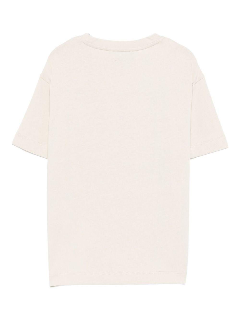 T-shirt per bambino Emporio Armani Kids beige con logo e scritta - Rubino Kids
