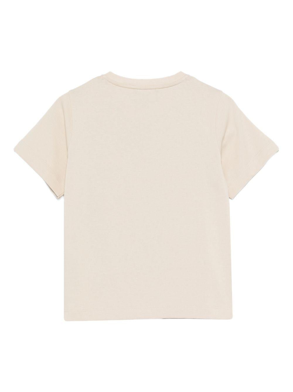 T-shirt per bambino Emporio Armani Kids beige con maniche raglan - Rubino Kids