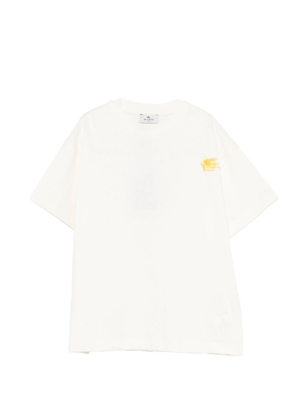 T-shirt per bambino Etro Kids bianca con logo ricamato - Rubino Kids