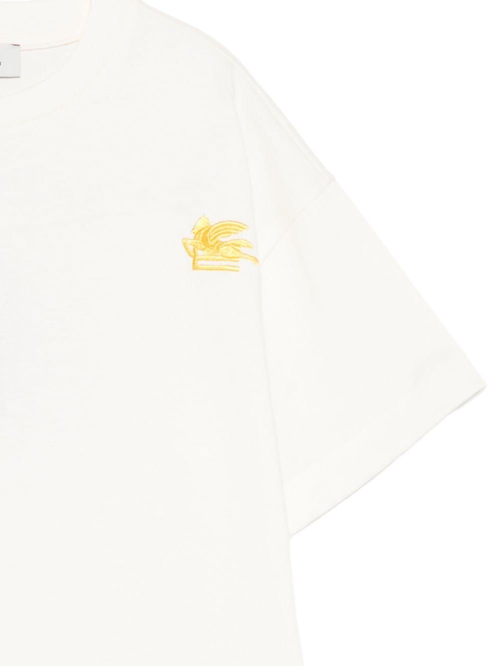 T-shirt per bambino Etro Kids bianca con logo ricamato - Rubino Kids