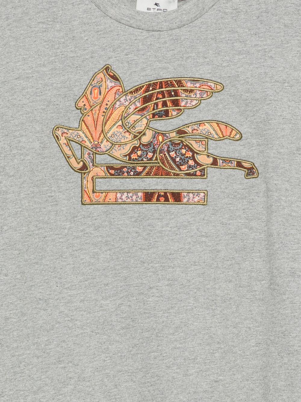 T-shirt per bambino Etro Kids grigia con logo applicato - Rubino Kids