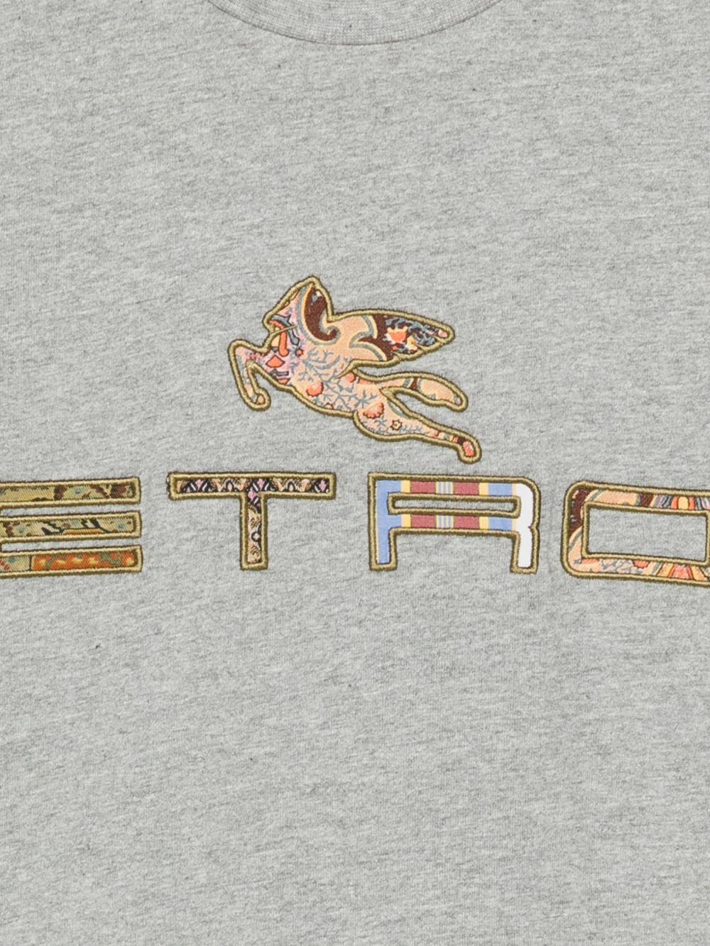 T-shirt per bambino Etro Kids grigio con dettaglio logo sul davanti - Rubino Kids