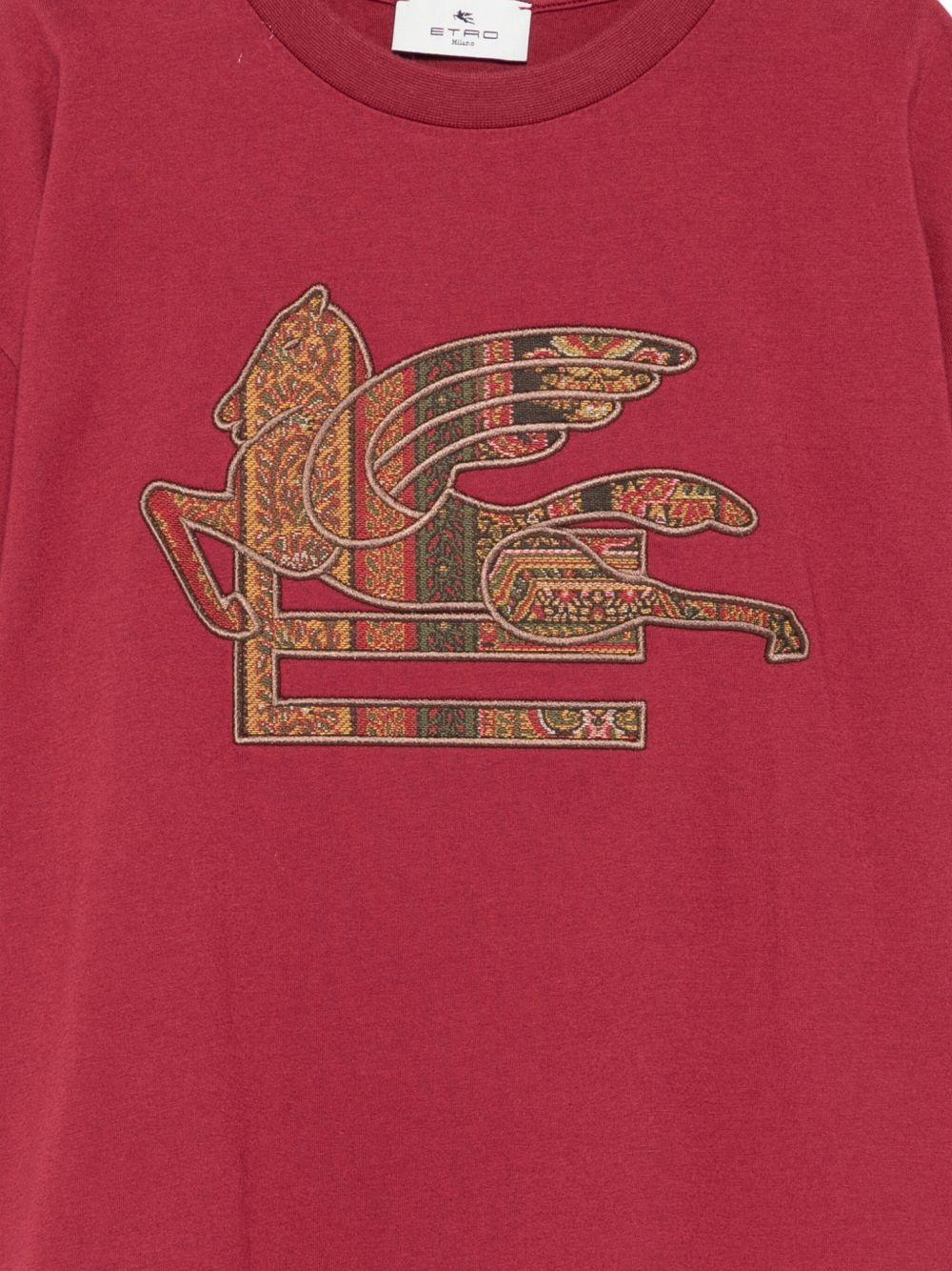 T-shirt per bambino ETRO KIDS rossa con motivo Pegaso sul davanti - Rubino Kids