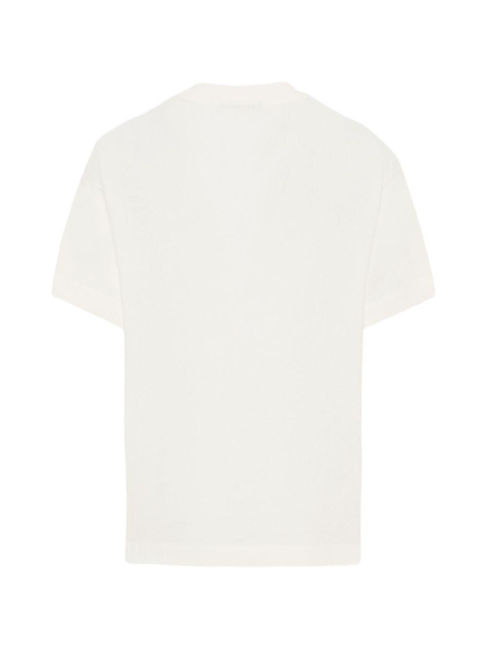 T-shirt per bambino Fendi Kids bianca con stampa logo sul davanti - Rubino Kids