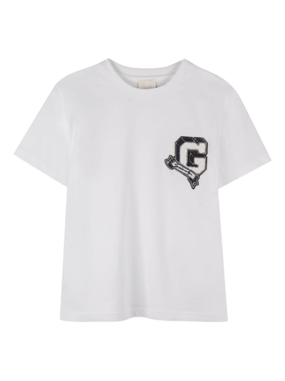 T-shirt per bambino Givenchy Kids bianco in cotone con logo - Rubino Kids