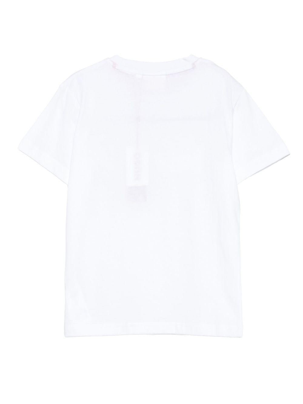 T-shirt per bambino Hugo Kids bianca con logo sul davanti - Rubino Kids