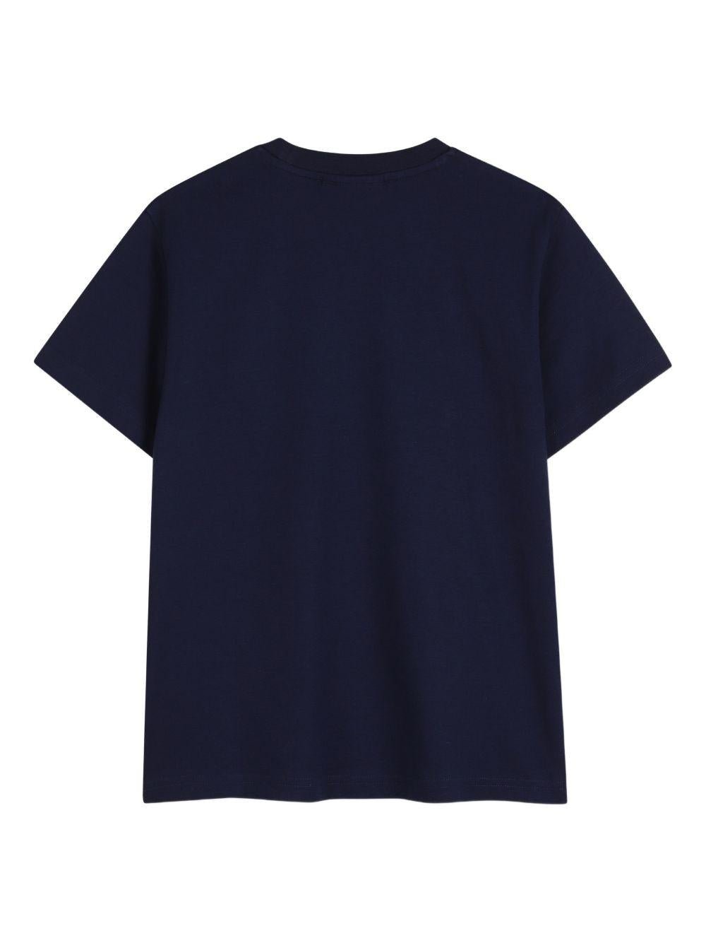 T-shirt per bambino Hugo Kids blu con logo sul davanti - Rubino Kids
