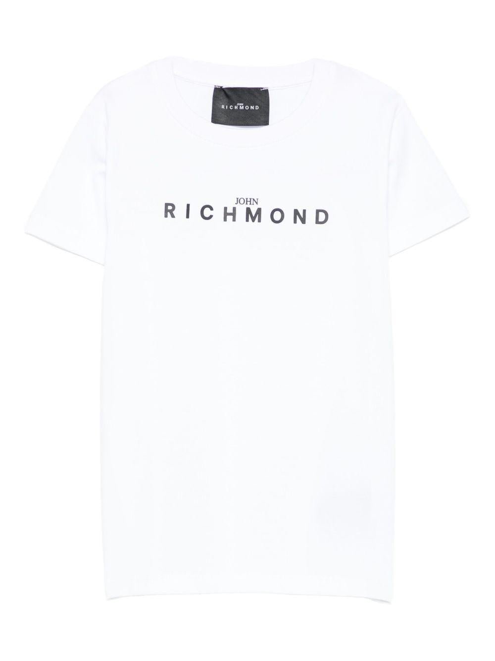 T-shirt per bambino John Richmond Junior bianco con dettaglio logo - Rubino Kids