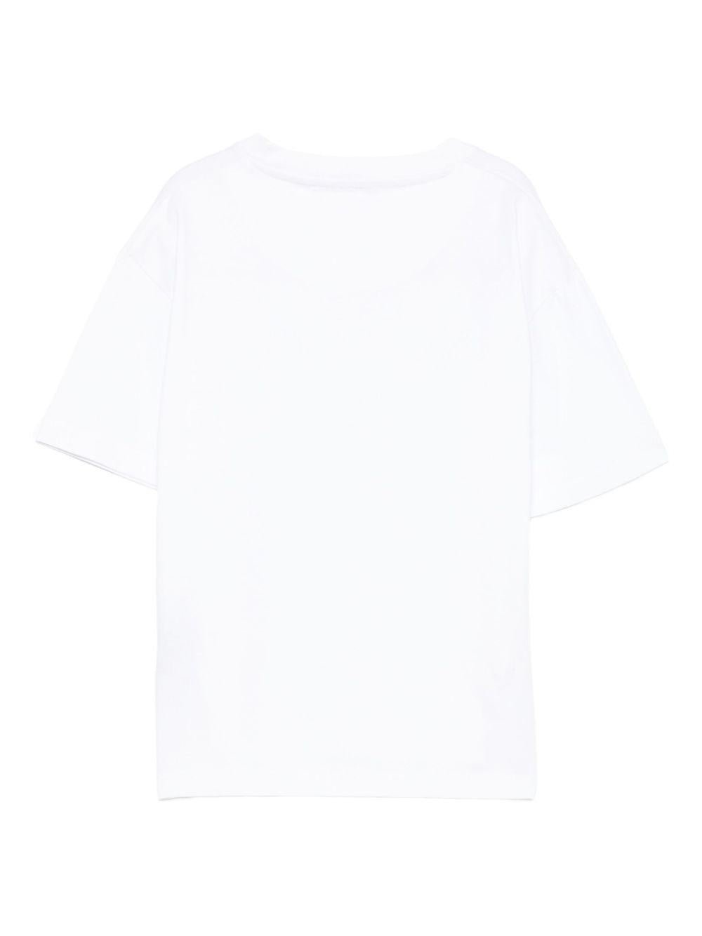 T-shirt per bambino John Richmond Junior bianco con logo a contrasto - Rubino Kids
