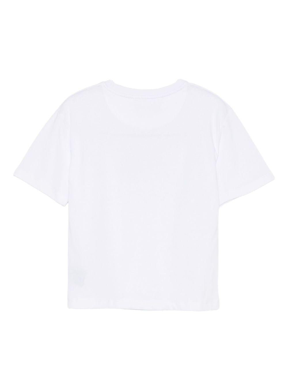 T-shirt per bambino John Richmond Junior bianco con logo in rilievo - Rubino Kids