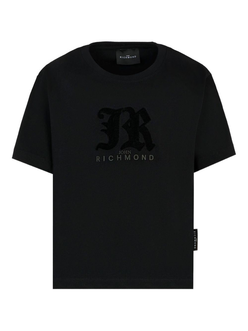 T-shirt per bambino John Richmond Junior nero con dettaglio logo - Rubino Kids