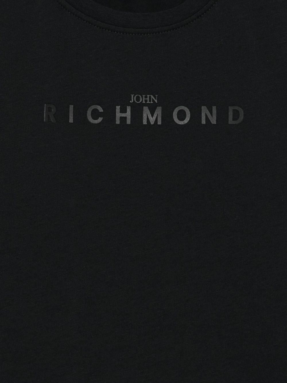 T-shirt per bambino John Richmond Junior nero con dettaglio logo - Rubino Kids