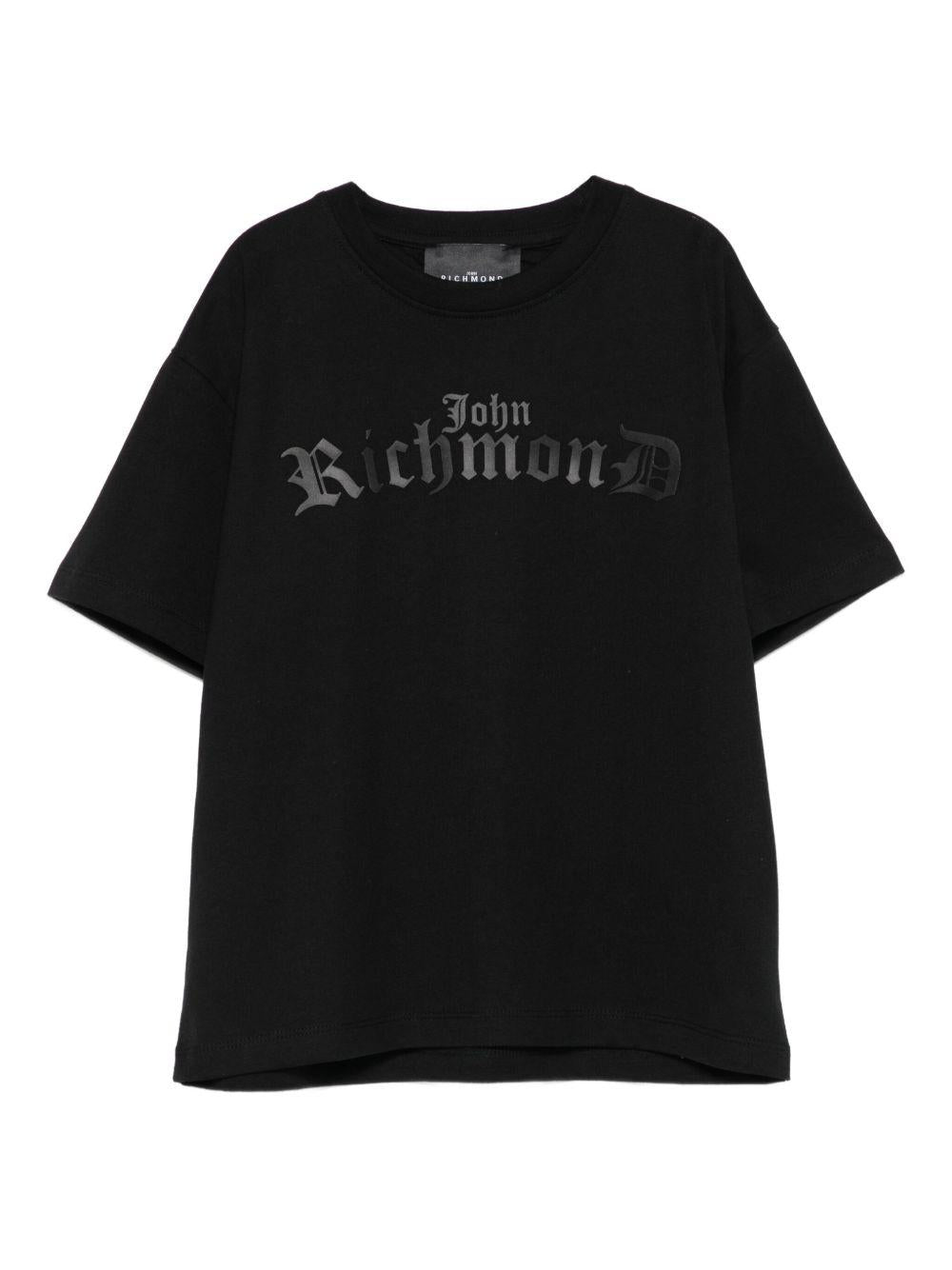 T-shirt per bambino John Richmond Junior nero con logo - Rubino Kids