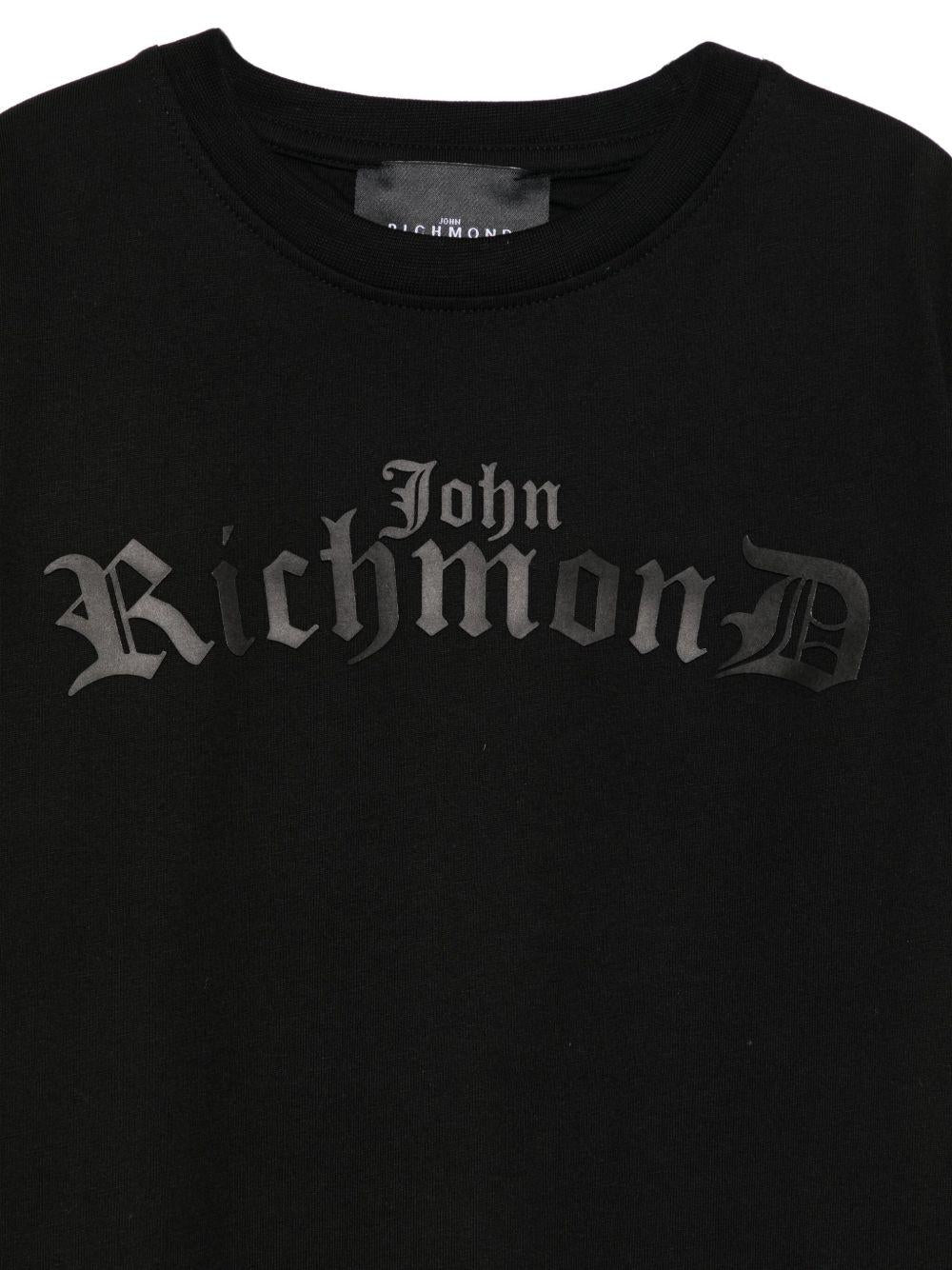 T-shirt per bambino John Richmond Junior nero con logo - Rubino Kids