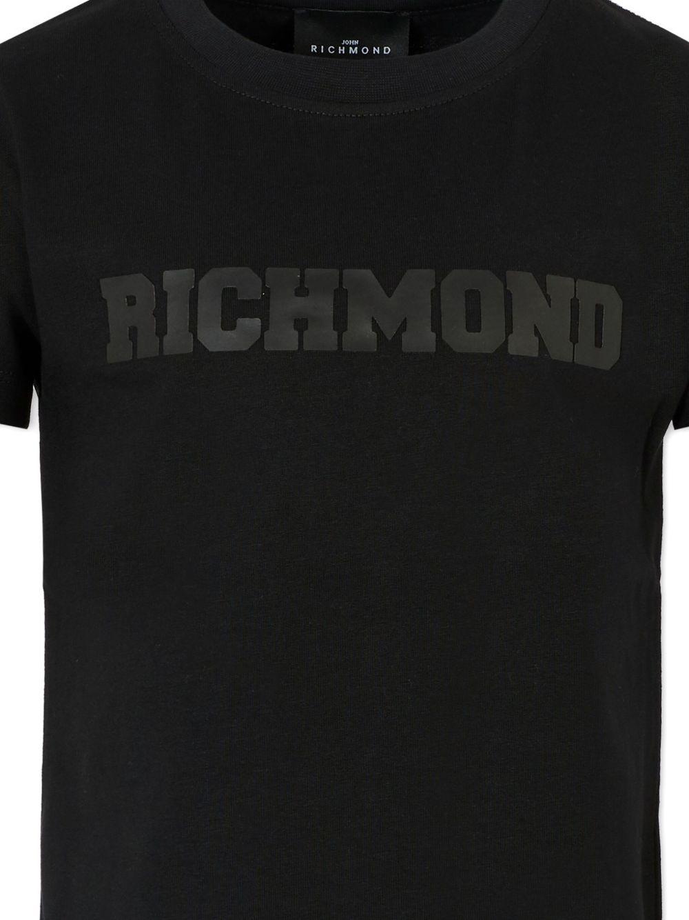 T-shirt per bambino John Richmond Junior nero con stampa logo - Rubino Kids