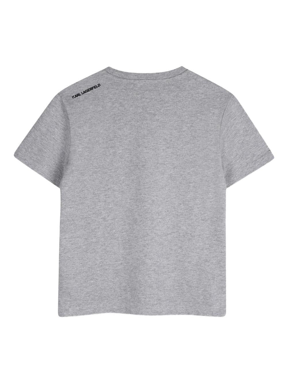 T-shirt per bambino Karl Lagerfeld Kids grigio con taschino - Rubino Kids