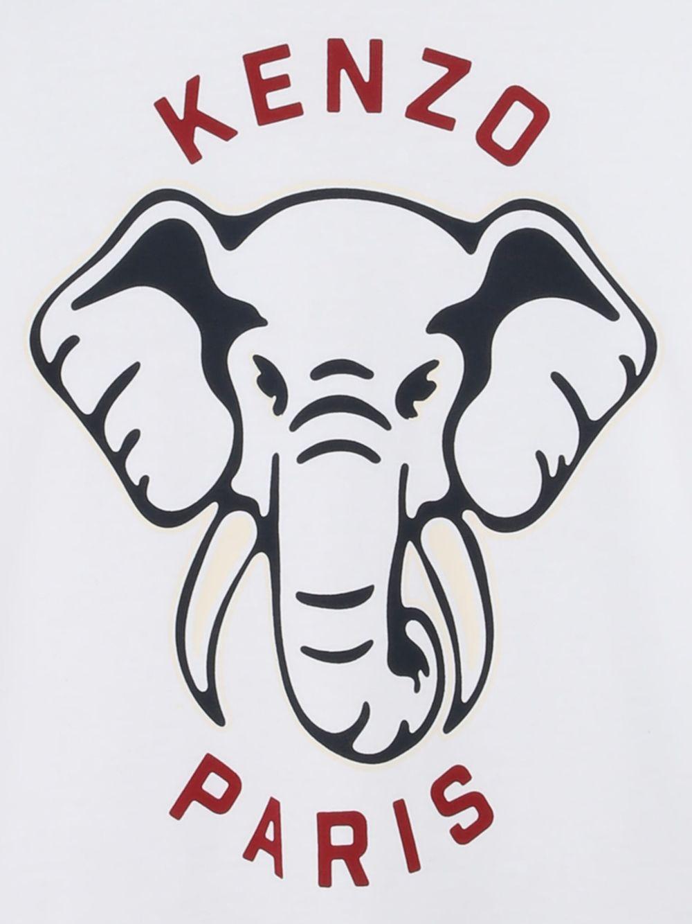 T-shirt per bambino Kenzo Kids bianco con stampa grafica - Rubino Kids