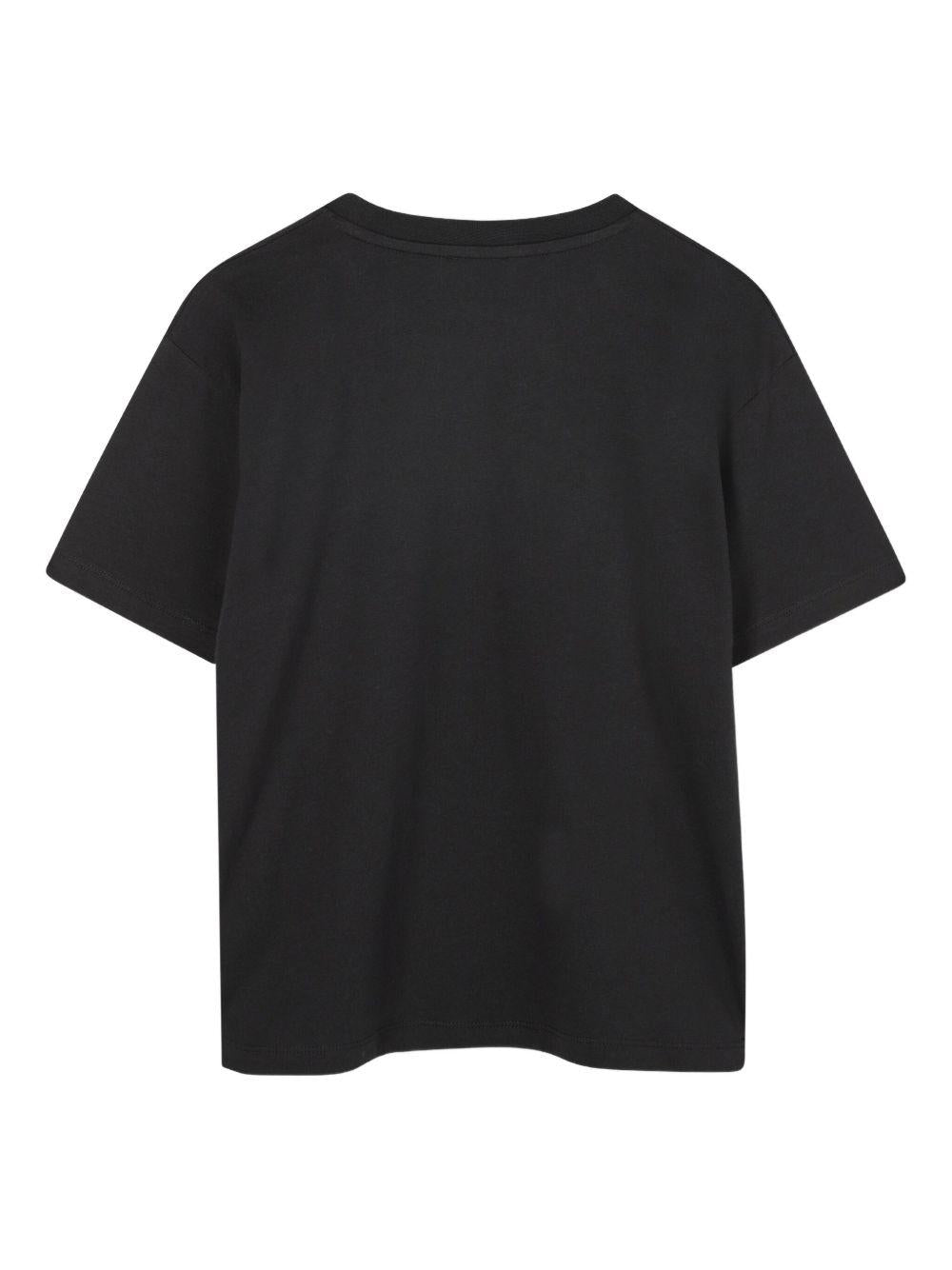 T-shirt per bambino Kenzo Kids nero con logo sul petto - Rubino Kids