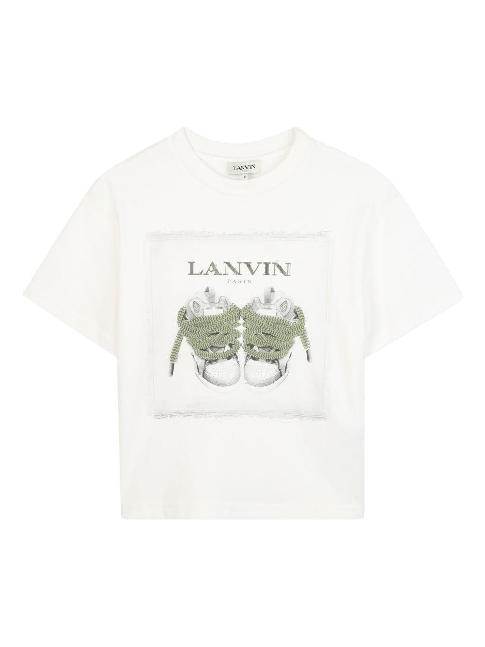 T-shirt per bambino Lanvin Enfant bianco con stampa grafica - Rubino Kids