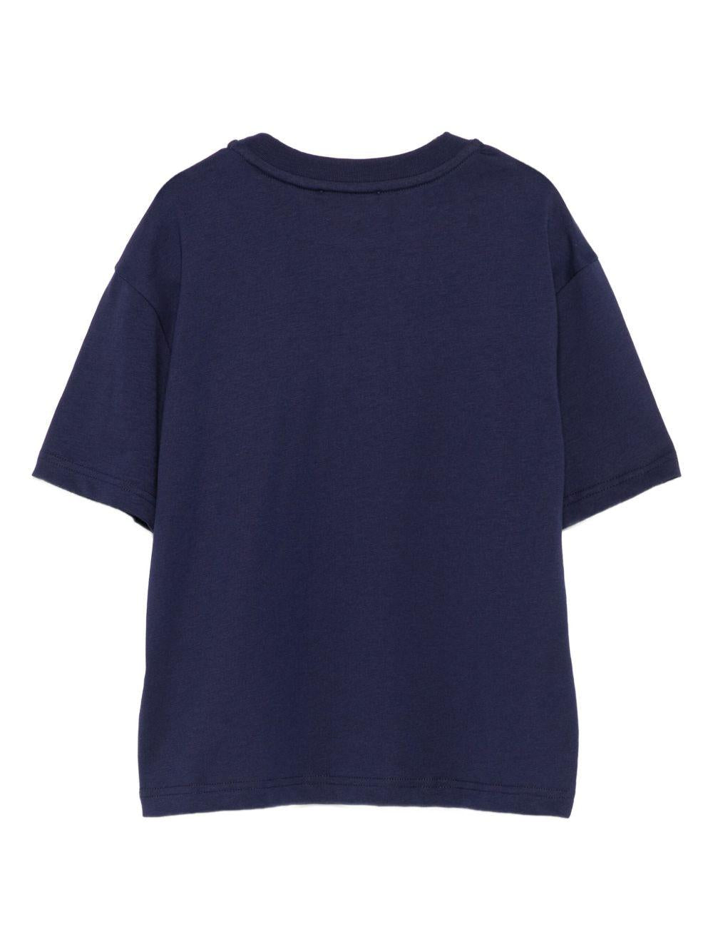 T-shirt per bambino Lanvin Enfant blu con logo sul davanti - Rubino Kids