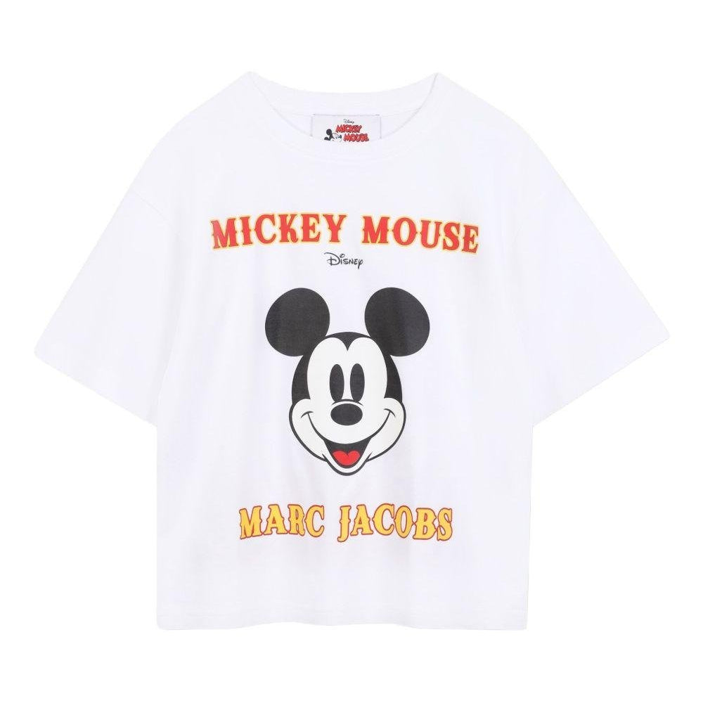 T-shirt per bambino Marc Jacobs Kids x Disney Mickey Mouse bianca con stampa grafica - Rubino Kids