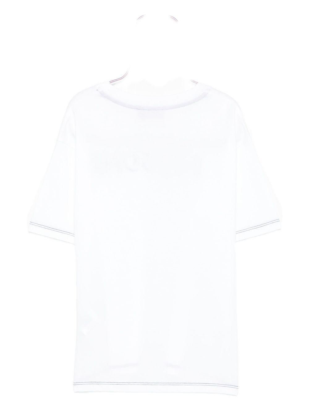 T-shirt per bambino Missoni Kids bianco con logo ricamato - Rubino Kids