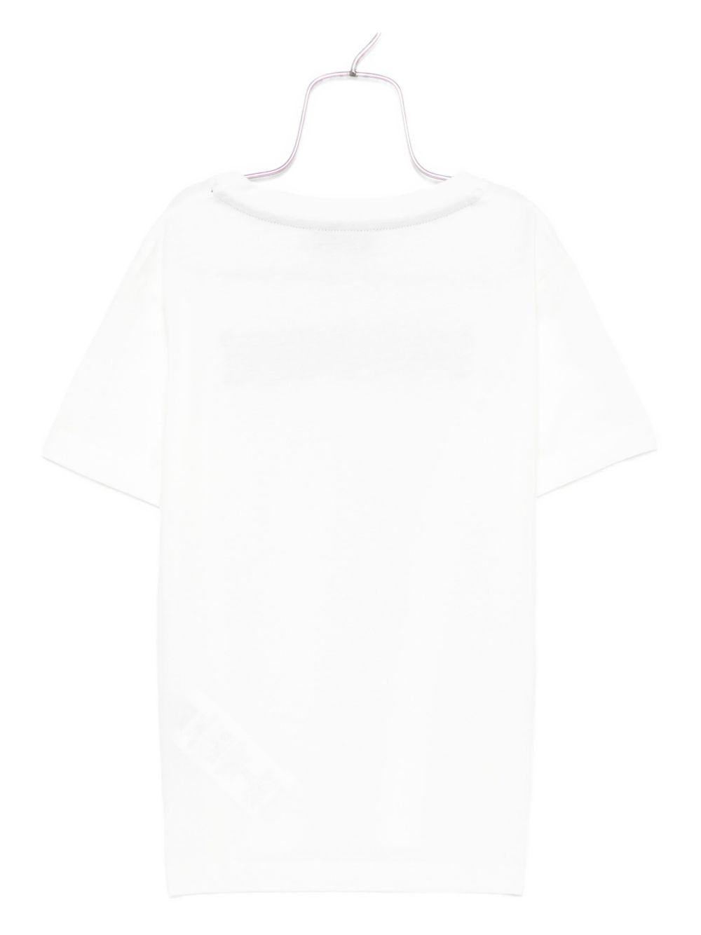 T-shirt per bambino Missoni Kids bianco con logo ricamato - Rubino Kids