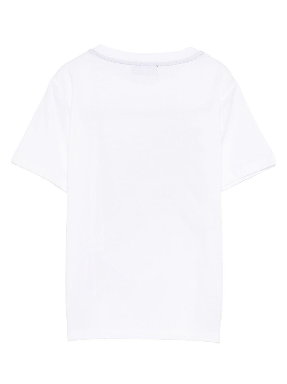 T-shirt per bambino Missoni Kids bianco con stampa chevron - Rubino Kids